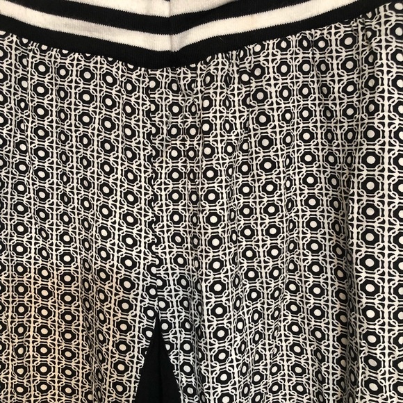 Vanilla Star size large Black & White print silky joggers black tux strip - Picture 3 of 14